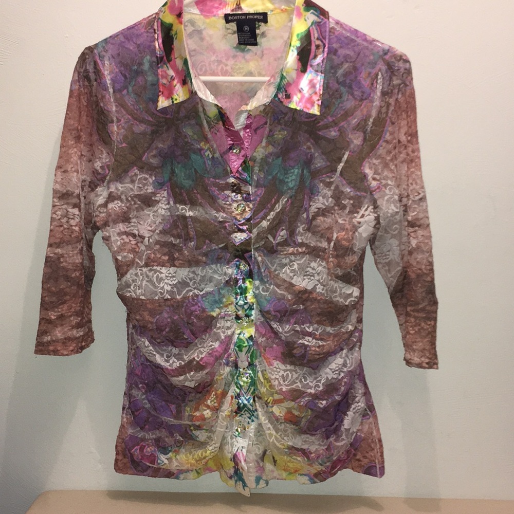Pretty Lace Boston Proper Blouse